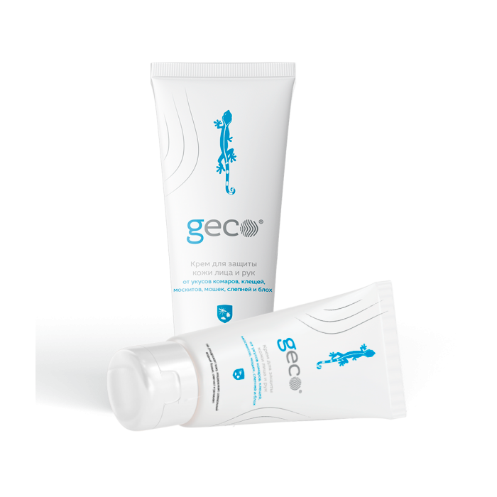 Крем для защиты кожи лица и рук от укусов комаров, клещей, москитов, мошек, слепней и блох (туба 100 мл.) с крышкой флип-топ.