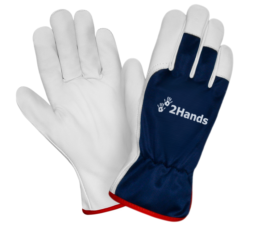 Перчатки 2Hands (Ту Хэндс) для защиты от механических воздействий. Перчатки из светлой высококачественной овечьей (козьей) кожи и эластичного трикотажа. Мягкая кожа специальной выделки, сорт АВ (0,7 мм +/– 0,1 мм). Тыльная сторона из плотного эластичного трикотажа.
