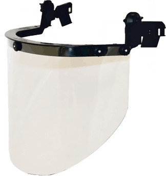 Щиток с креплением на каске с экраном из поликарбоната толщиной 2 мм (220х385мм).